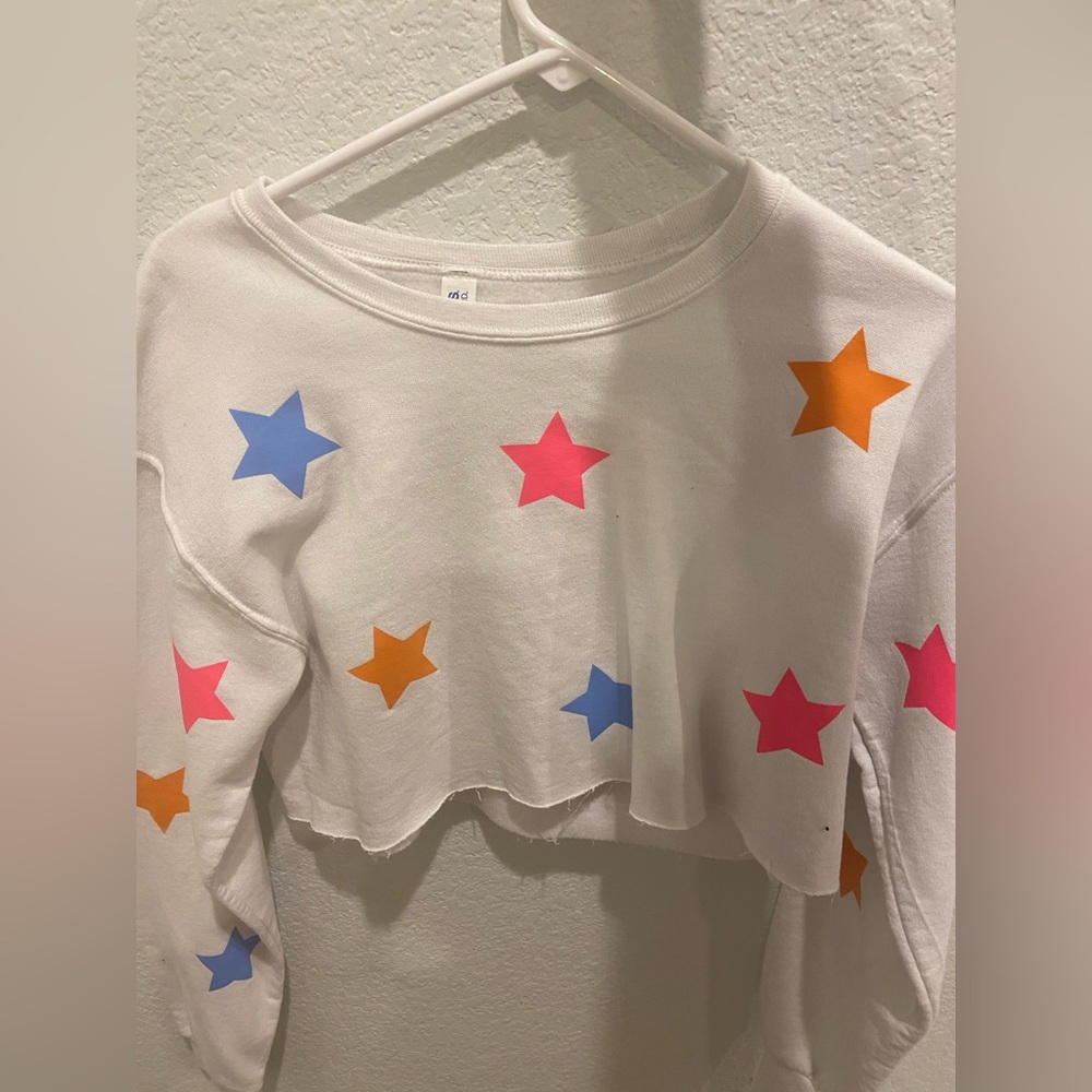 Cute preppy star cropped sweater